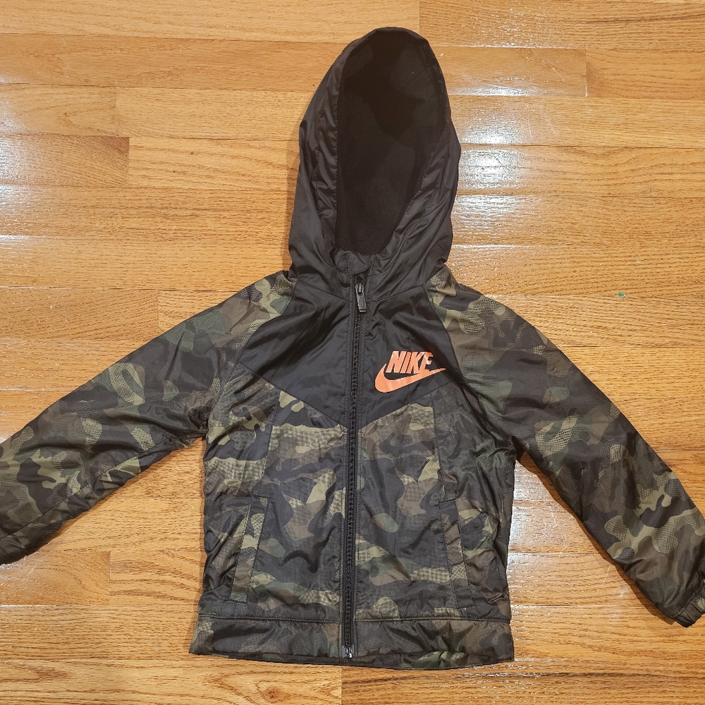 Nike Camouflage Jacket with Orange Logo